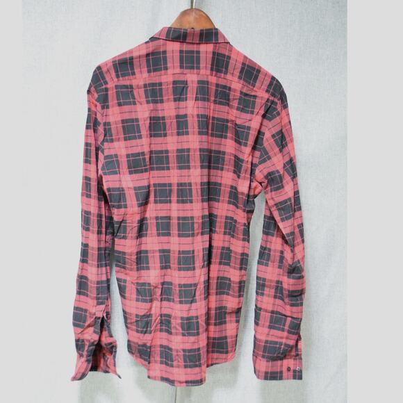 HUGO BOSS Red Label Plaid Button-Up Shirt in Red & Black – Size L/XL - Picture 3 of 3
